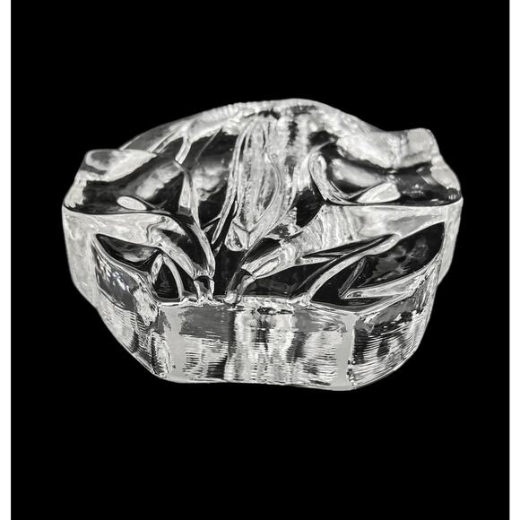 Calla Lily Double Bud Vase Clear Pressed Glass Elegant Artistic Decor Vintage - Picture 4 of 7